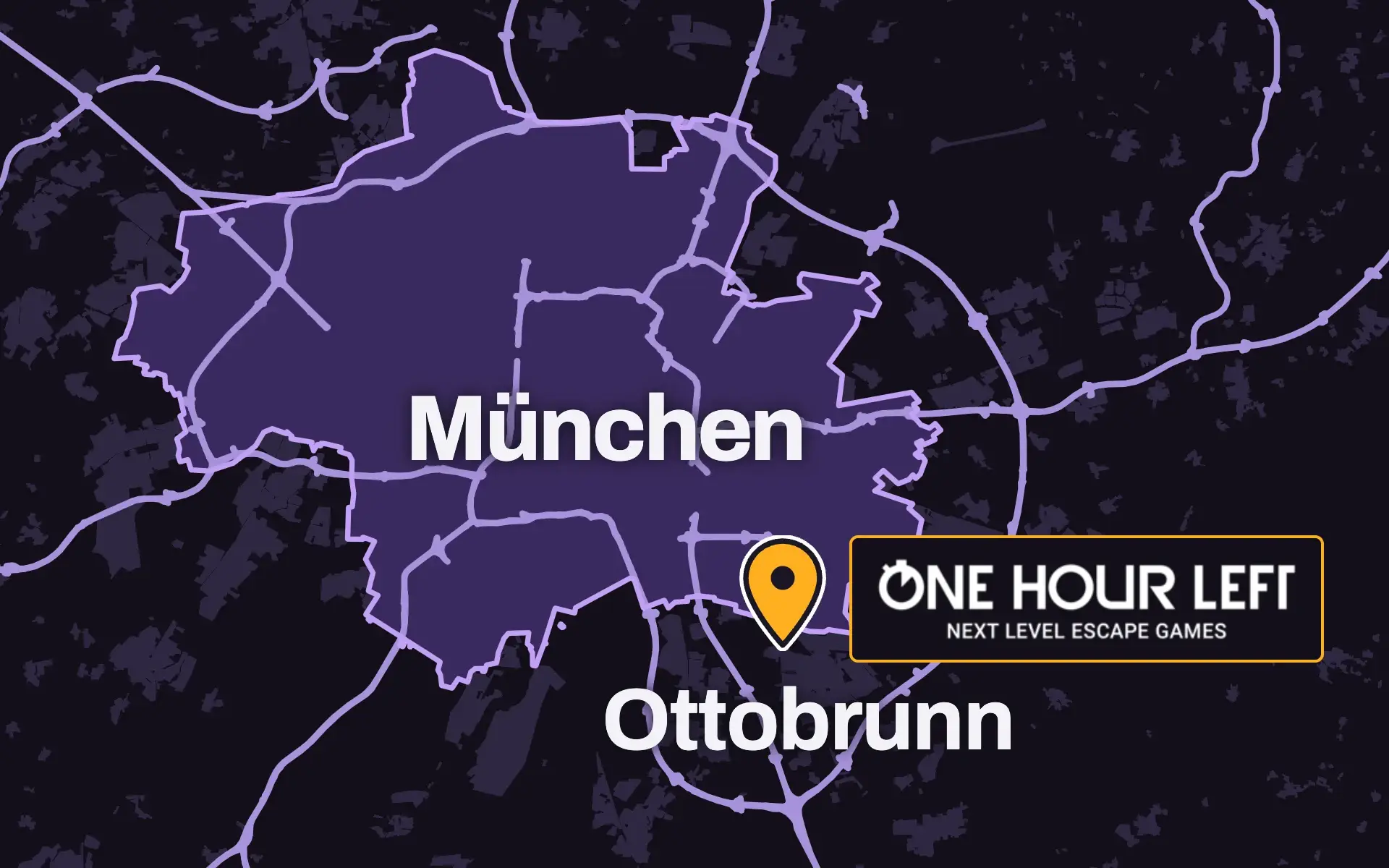 Übersichtskarte von München und Umgebung. Der Standortmarker sitzt am Jägerweg 10 in Ottobrunn, südöstlich der Münchner Innenstadt.