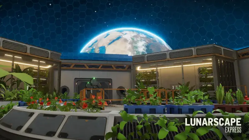 Szene aus dem VR-Spiel Lunarscape