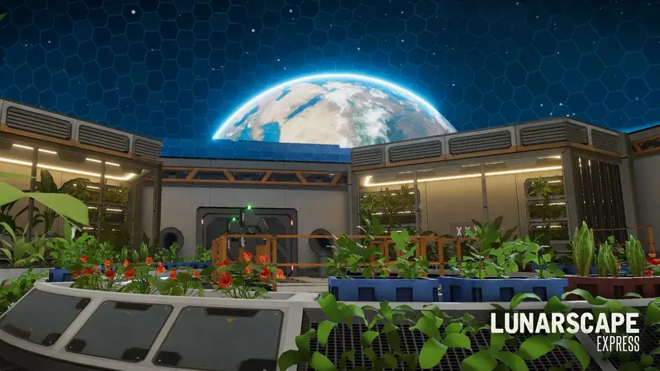 Szene aus dem VR-Spiel Lunarscape