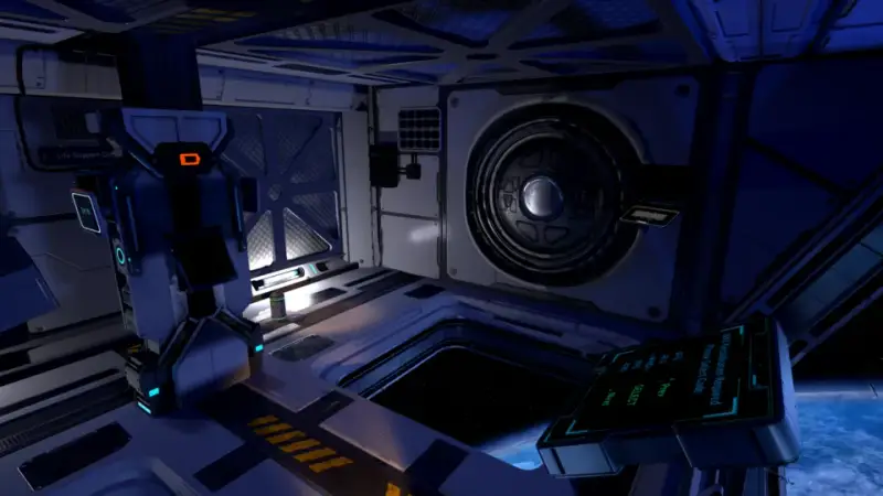 Szene aus dem VR-Spiel Space Station Tiberia