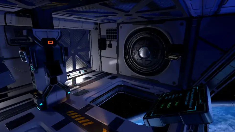 Szene aus dem VR-Spiel Space Station Tiberia