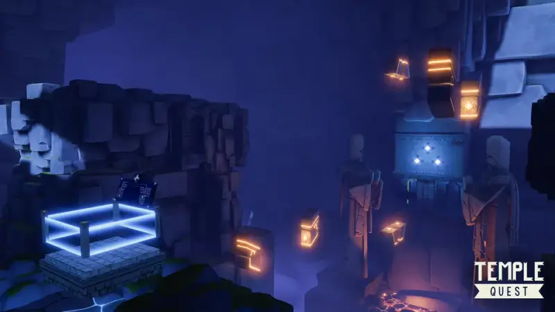 Szene aus dem VR-Spiel Temple Quest